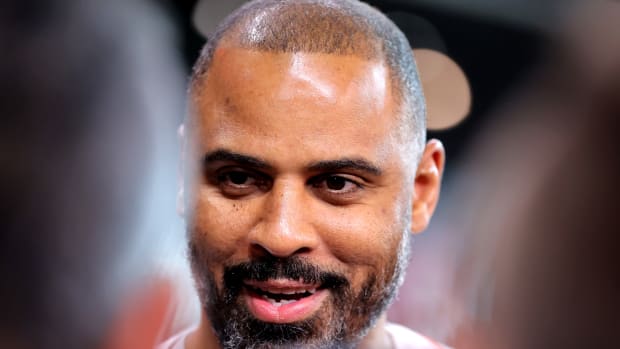 Rockets' coach Ime Udoka at Houston Astros. Mandatory Credit: Erik Williams-USA TODAY Sports